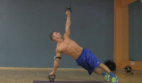 Push-Up Side Plank Kettlebell Workout