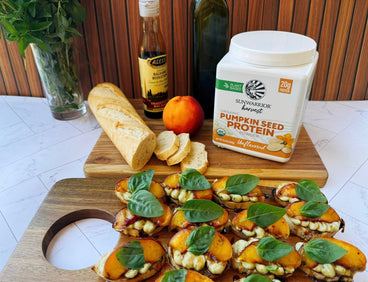 Peach & Basil White Bean Crostini