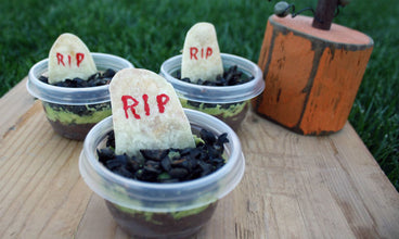 halloween bean and guacamole cup