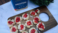 Strawberry Almond Protein Thumbprint Cookies