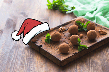 Holiday Cocoa Protein Bites