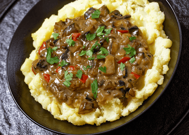 Vegan Mashed Potatoes & Mushroom Gravy