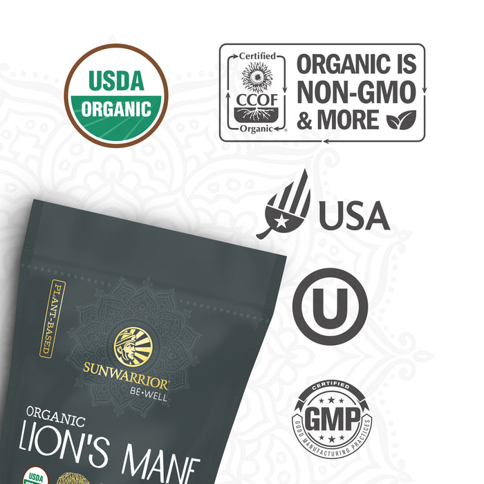 Be•Well Organic Lion's Mane Mushroom Powder Offer Special Sunwarrior   