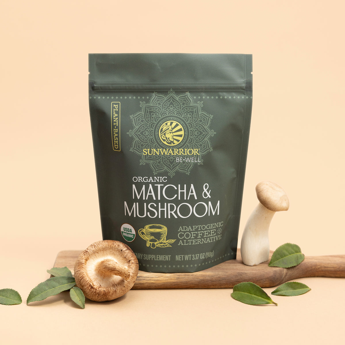 Organic Matcha Mushroom Powder- Be•Well | Sunwarrior