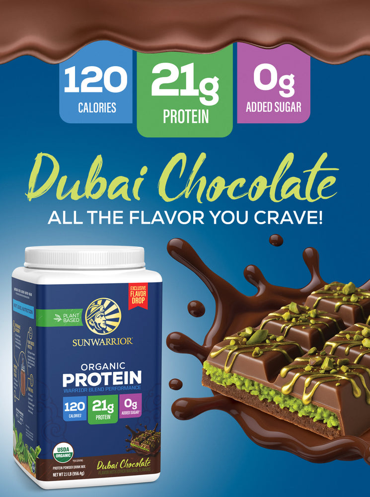 Organic Protein for Performance with BCAAs - Warrior Blend Dubai Chocolate - Life style banner image mobile