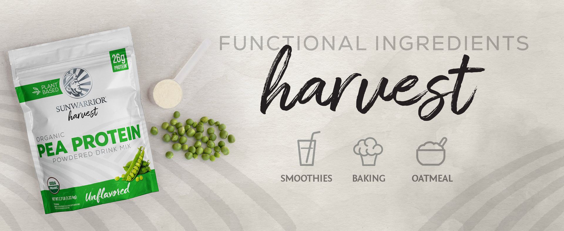 Organic Pea Protein Powder Unflavored - Life style banner image desktop