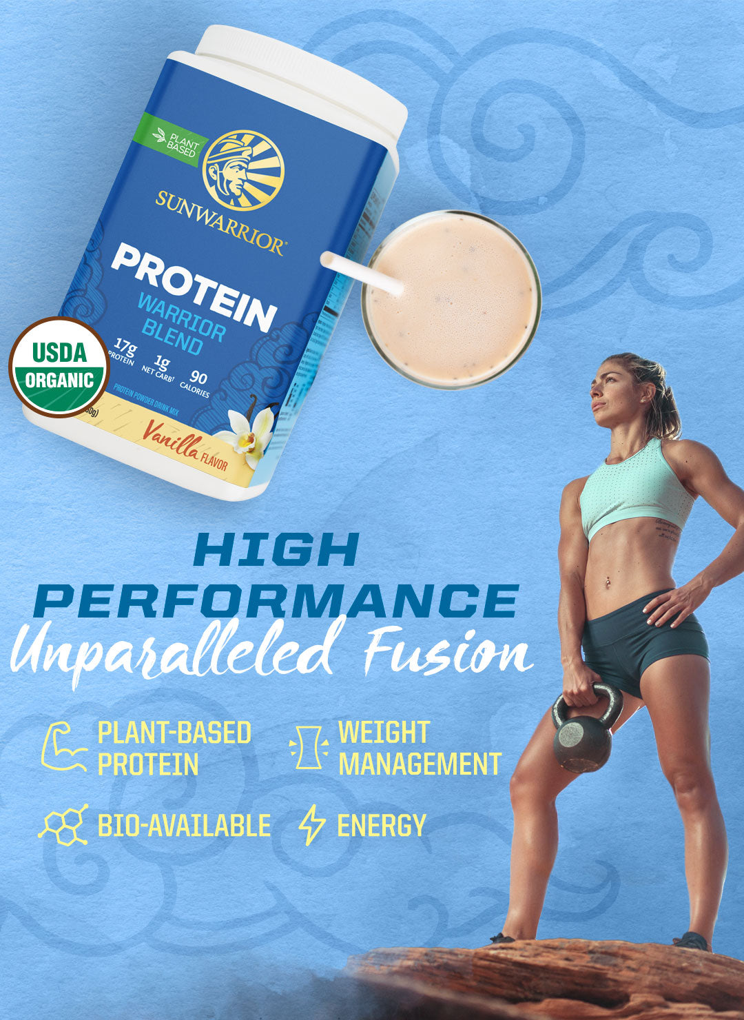 Warrior Blend 15 Servings - Vanilla - Sunwarrior