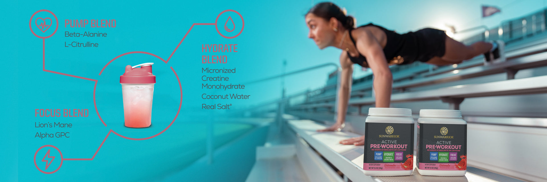 Active Pre-Workout Non-Stim Watermelon - Life style banner image desktop