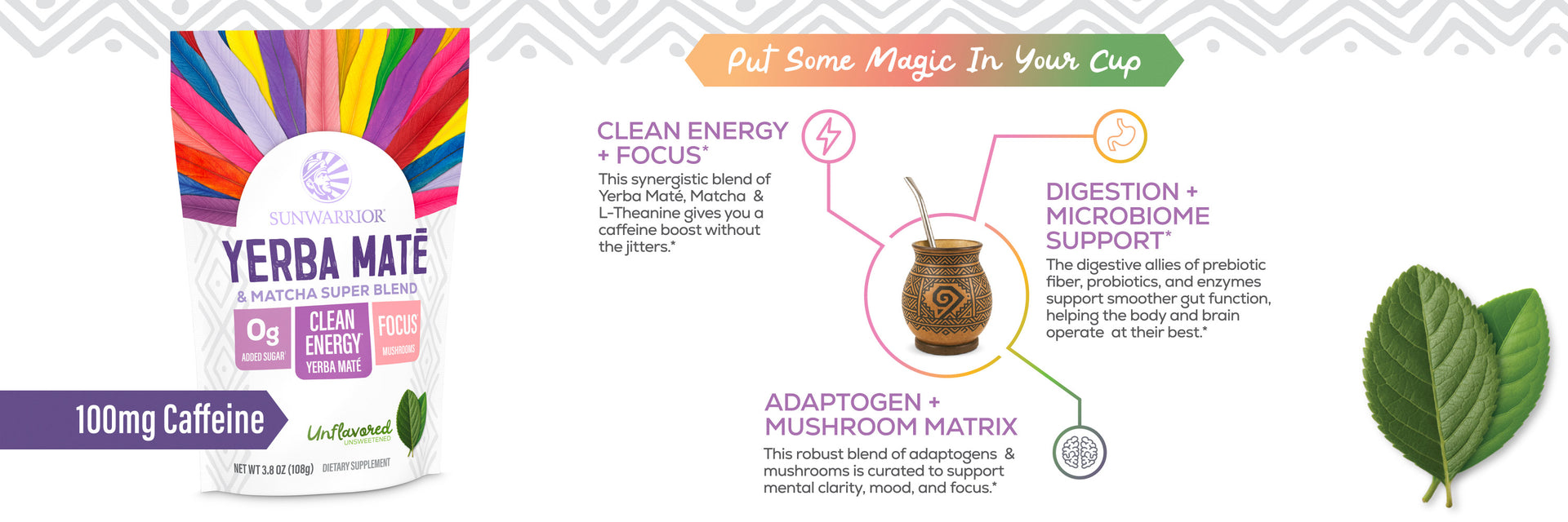 Yerba Mate + Matcha Clean Energy Superblend – Unflavored - Life style banner image desktop