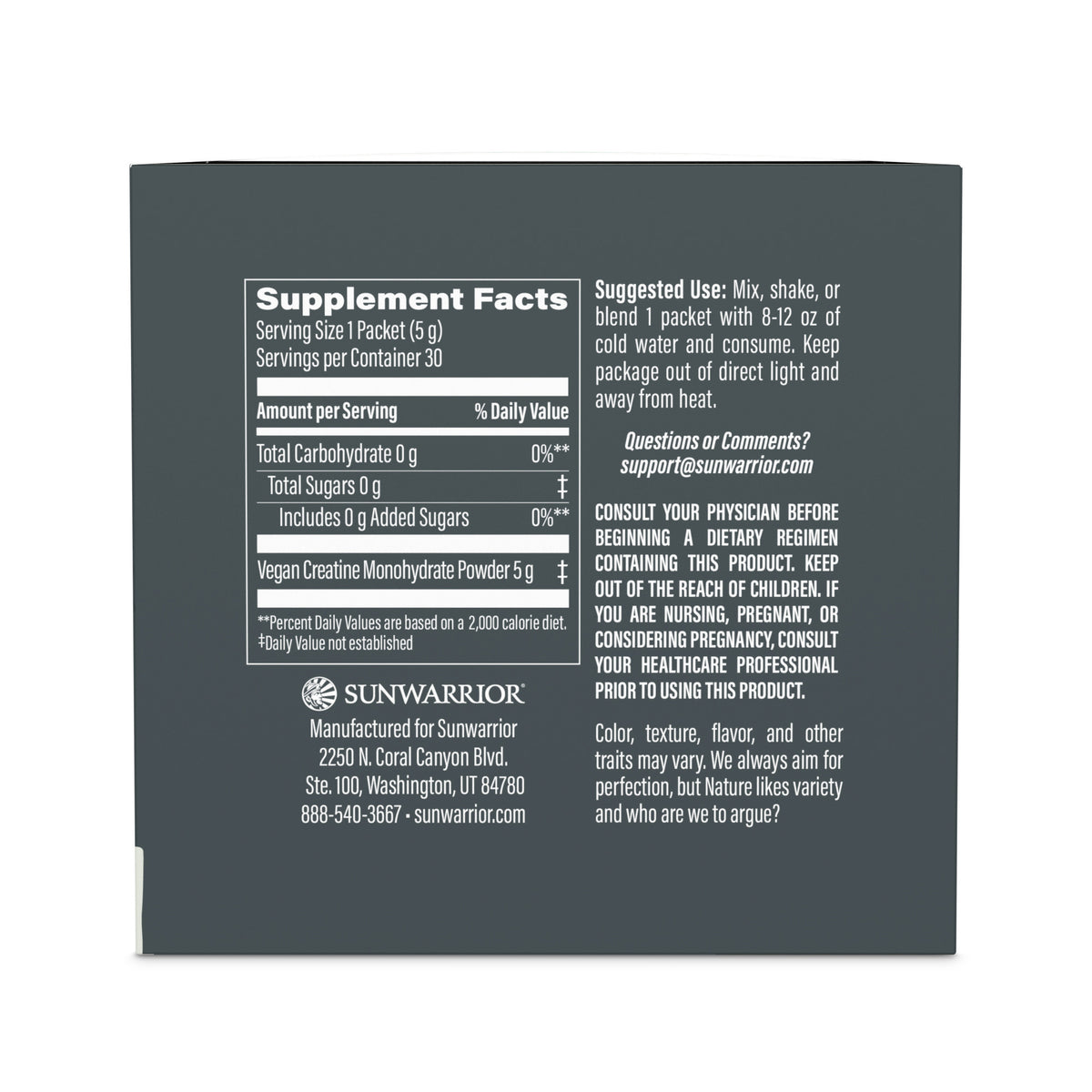 Ingredient list for Active Creatine Unflavored