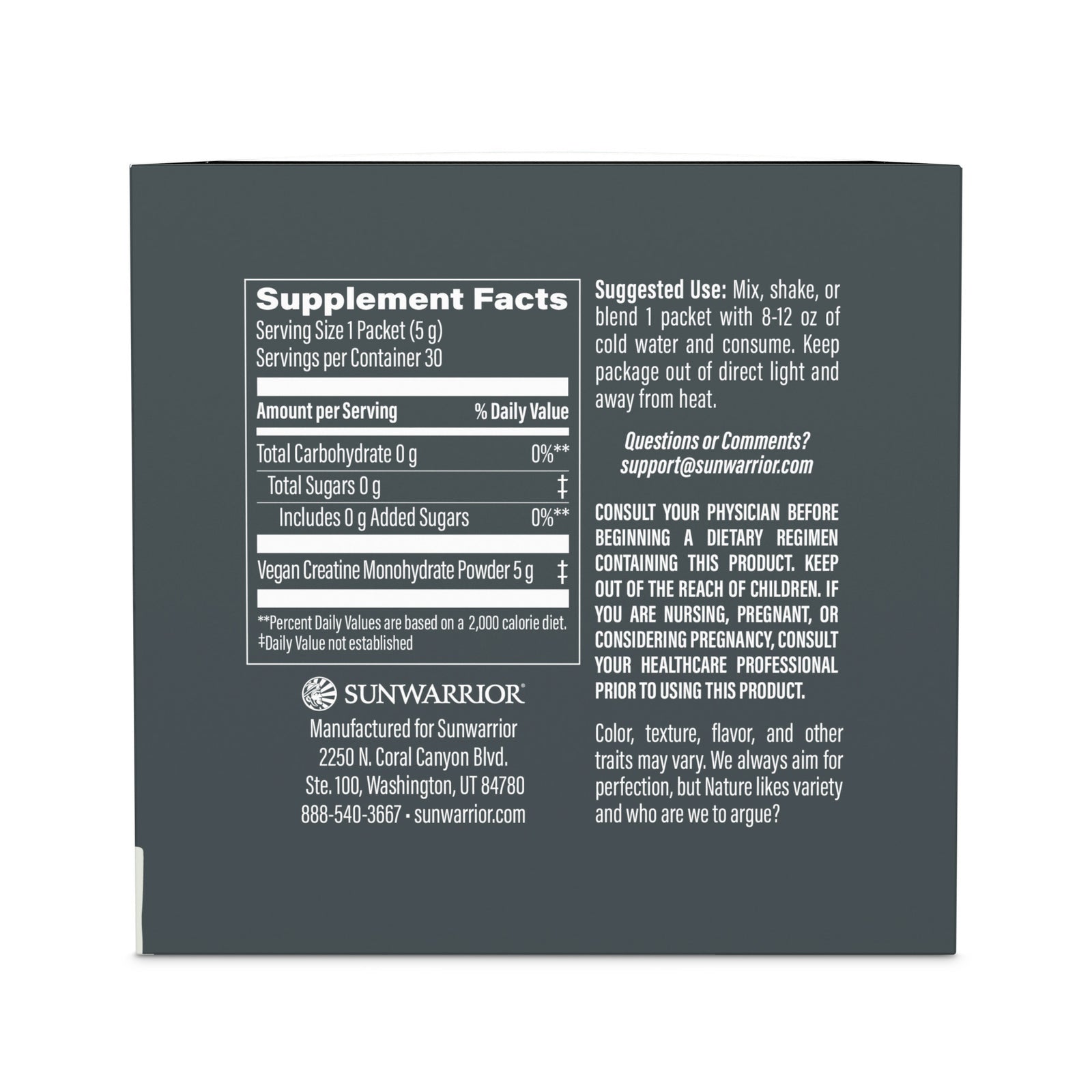 Ingredient list for Active Creatine Unflavored
