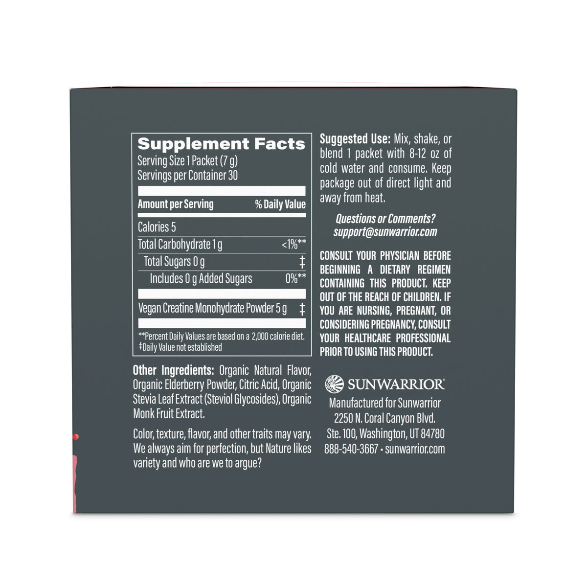 Ingredient list for Active Creatine Raspberry