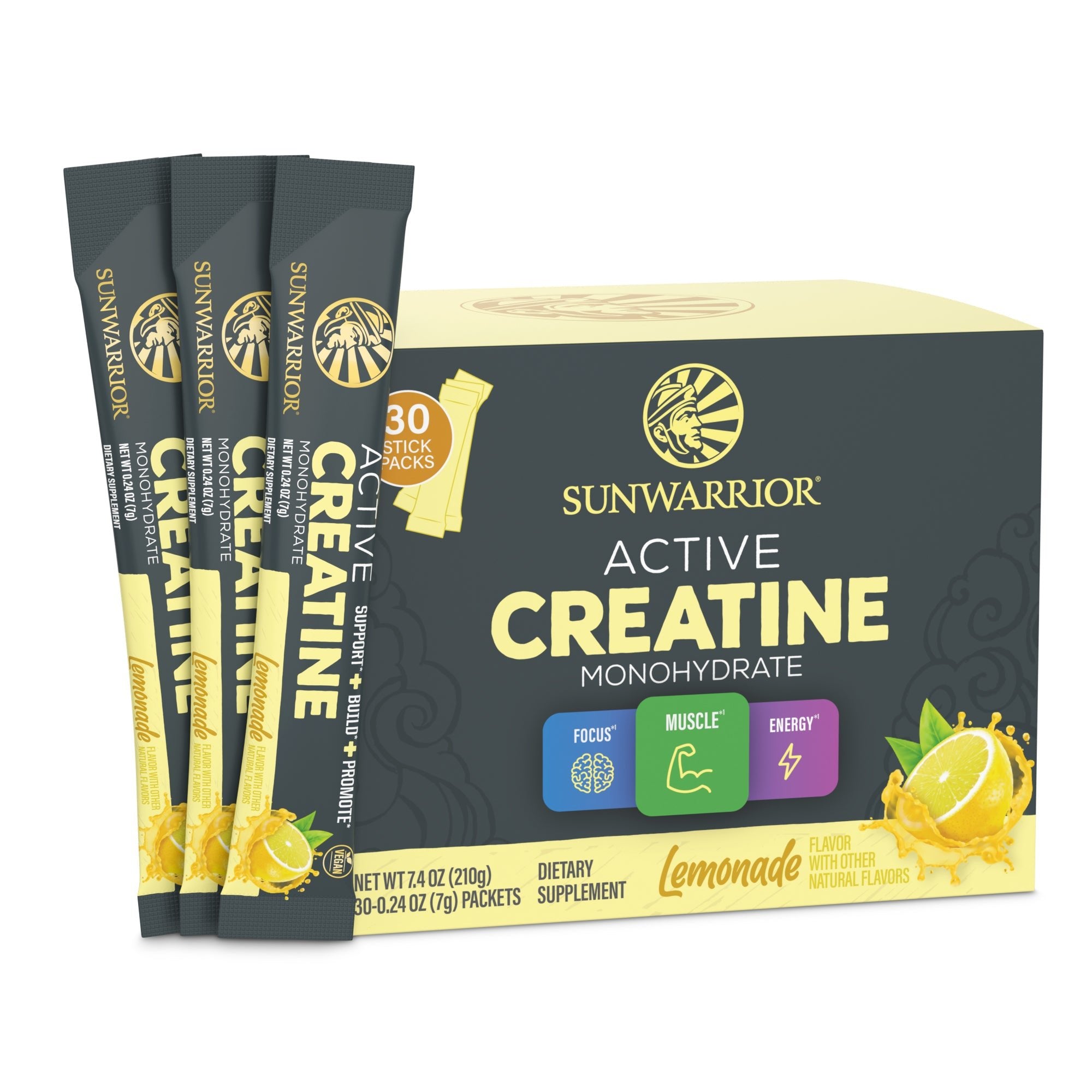 Lemonade Active Active Creatine 30 Sticks - Lemonade - Sunwarrior