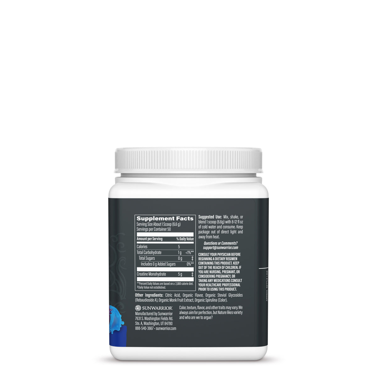Ingredient list for Active Creatine Blue Raspberry