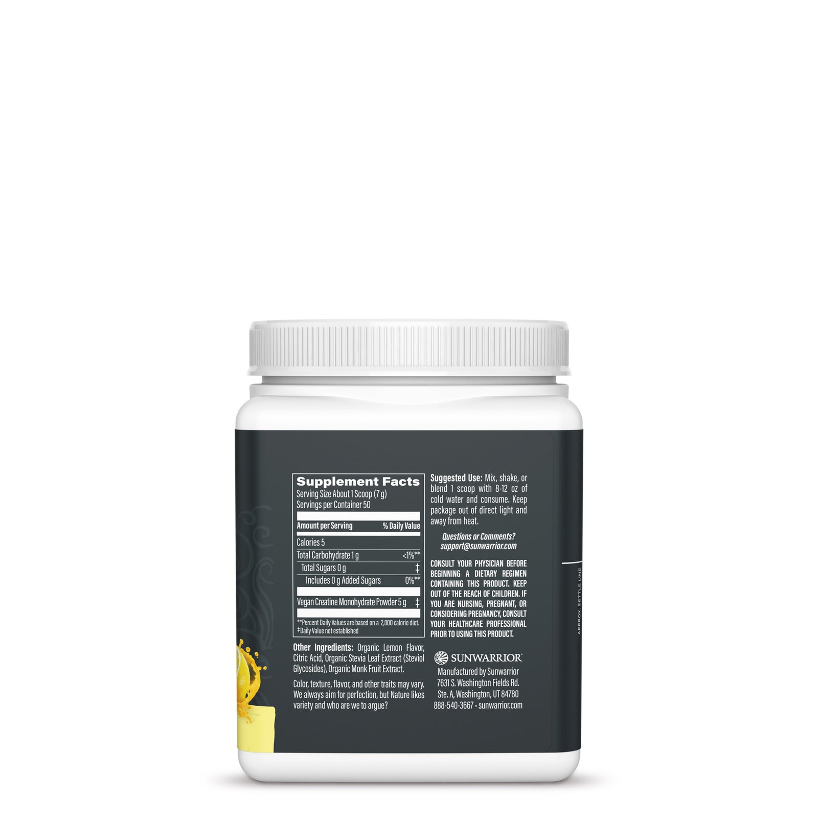 Ingredient list for Active Creatine Lemonade
