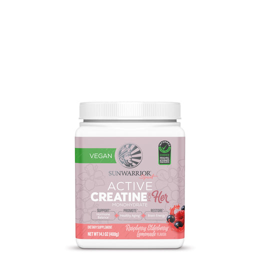 Active Creatine For HER Special Vitamins & Supplements Sunwarrior 50 Servings Raspberry Elderberry Lemonade 