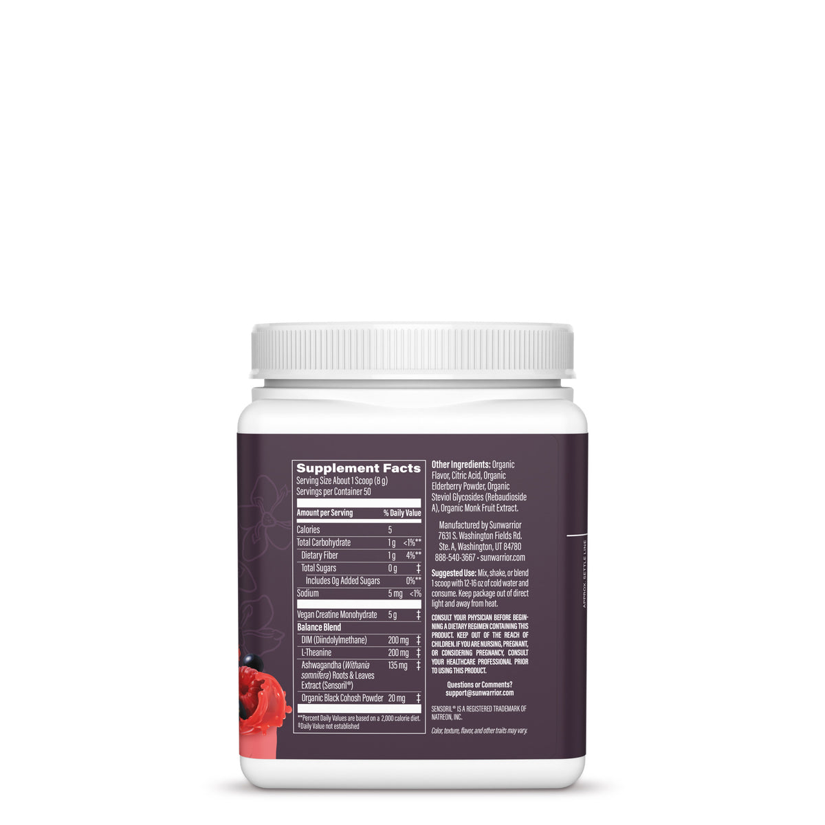 Ingredient list for Active Creatine For HER - Raspberry Elderberry Lemonade