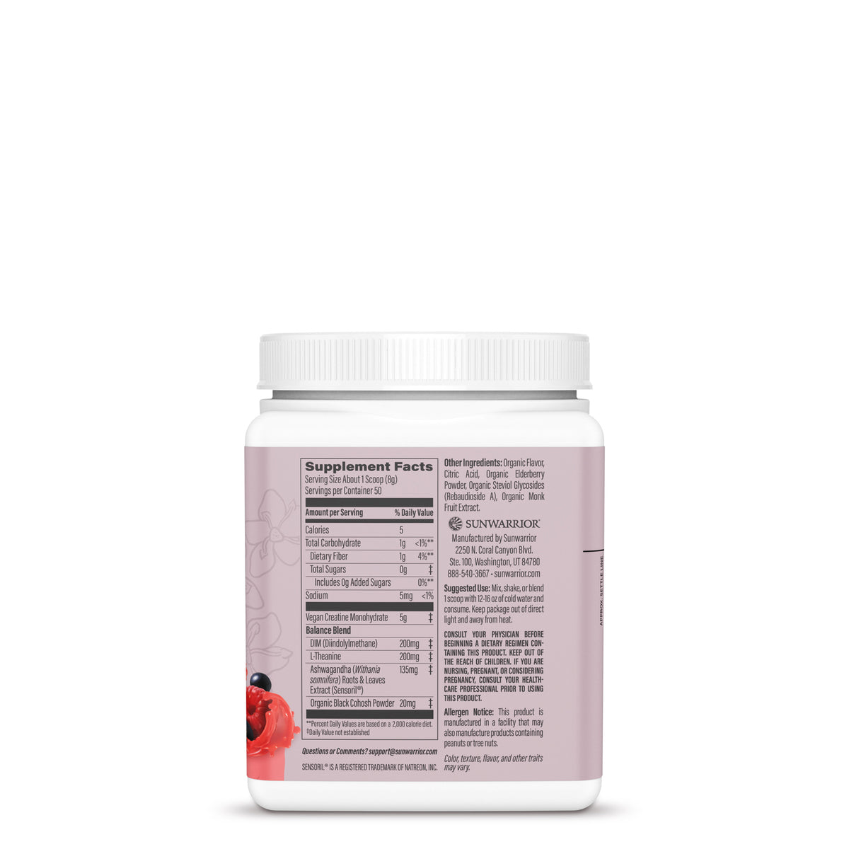 Active Creatine Raspberry Elderberry Lemonade For HER Special Special Sunwarrior