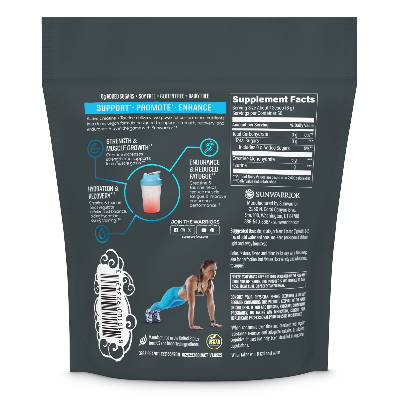 Ingredient list for Active Creatine Plus Taurine