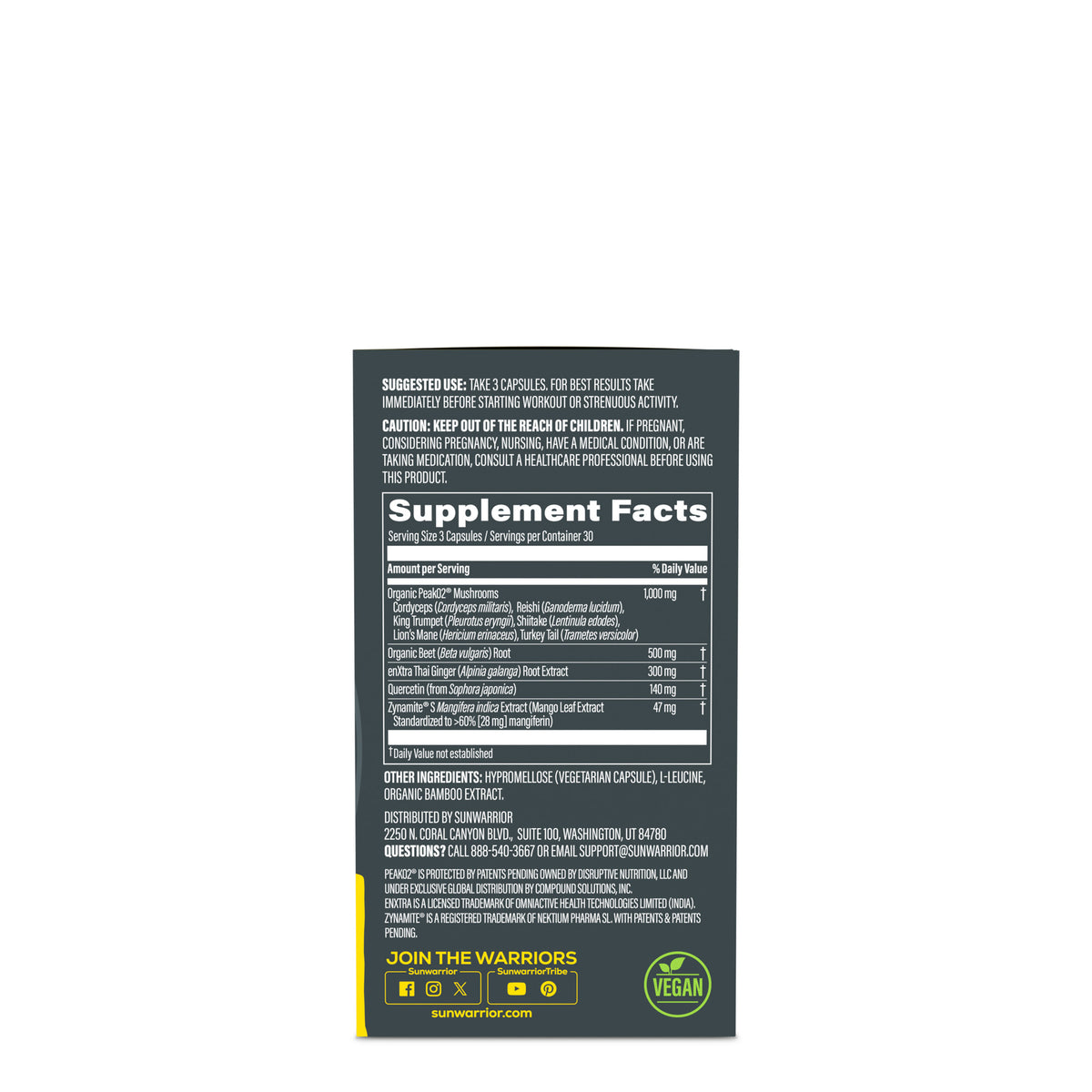 Ingredient list for Active Energy and Stamina BUNDLE