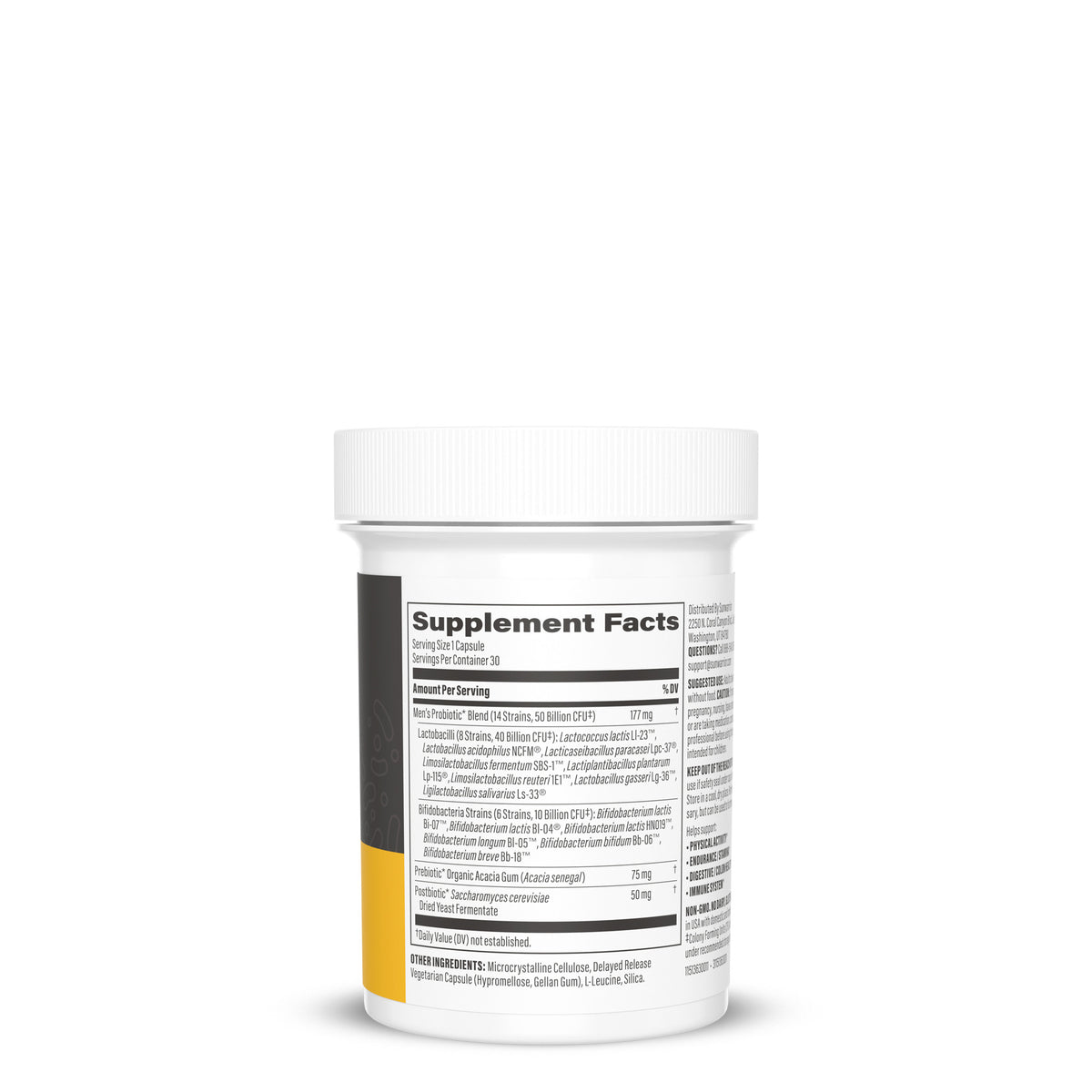 Active Men's Probiotic Capsules Vitamins & Supplements Sunwarrior