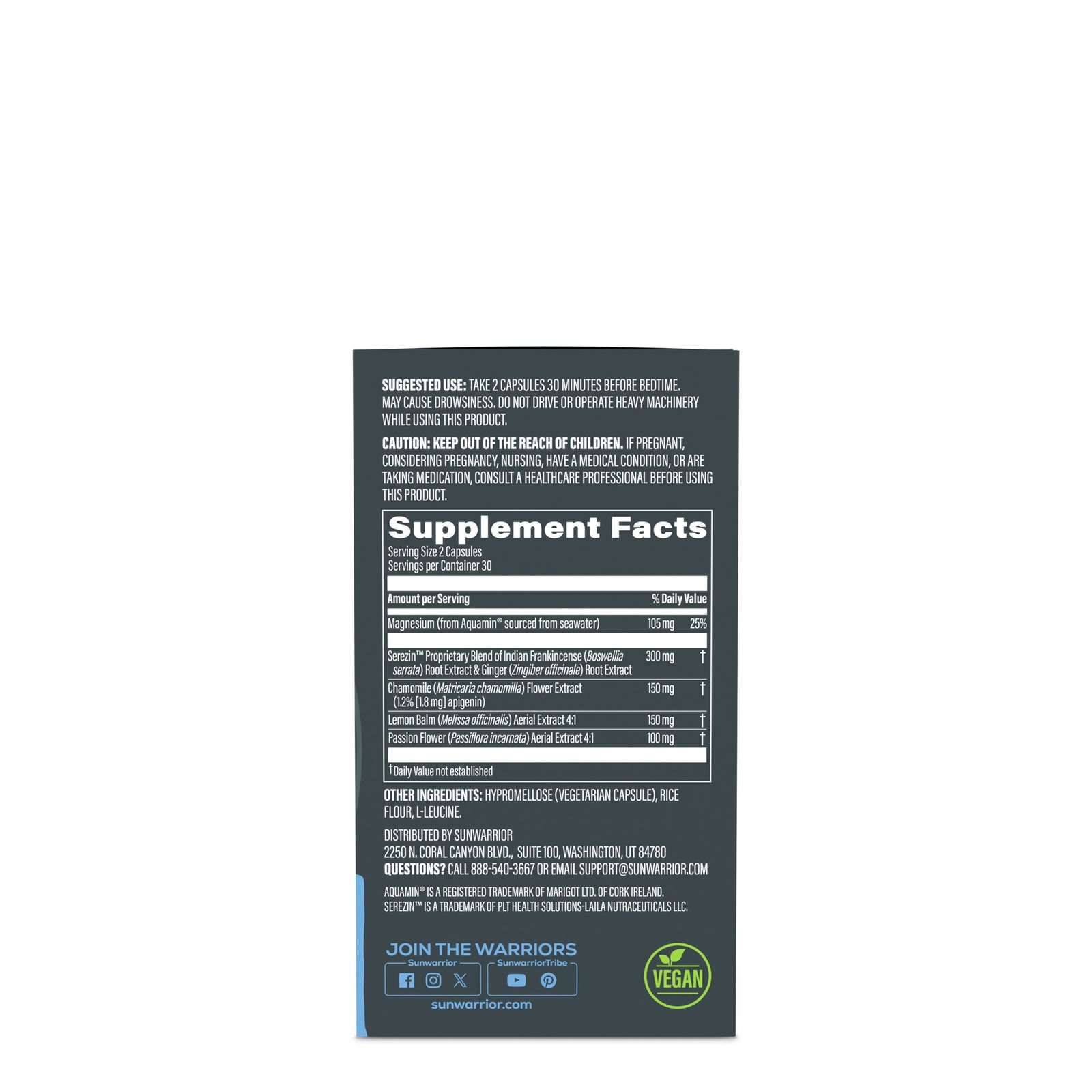 Ingredient list for Active Sleep and Restore BUNDLE