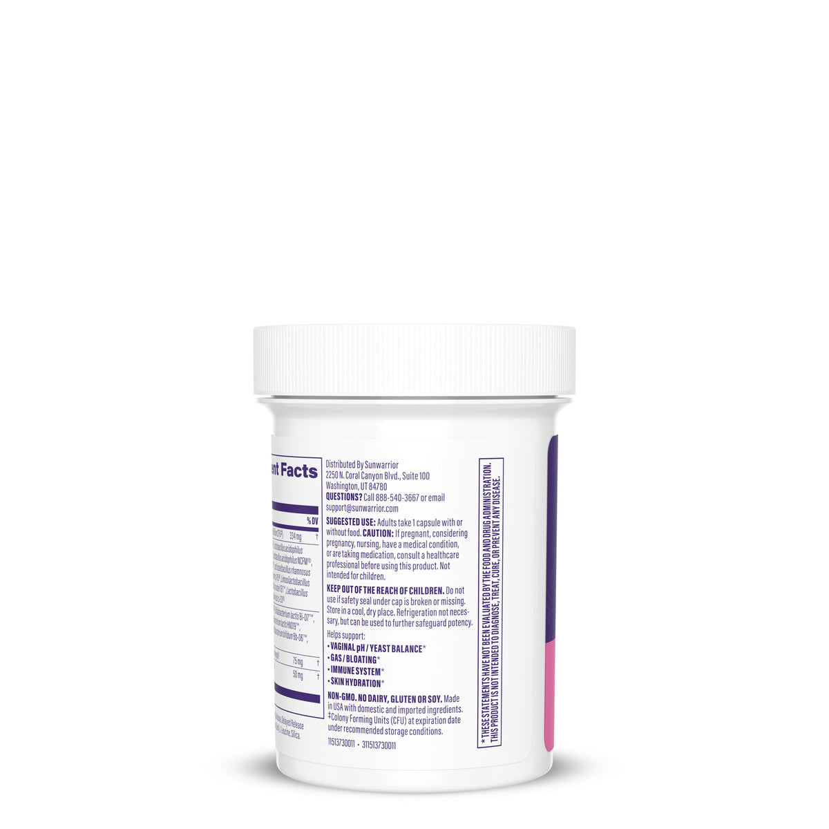 Active Women's Probiotic Capsules Vitamins & Supplements Sunwarrior