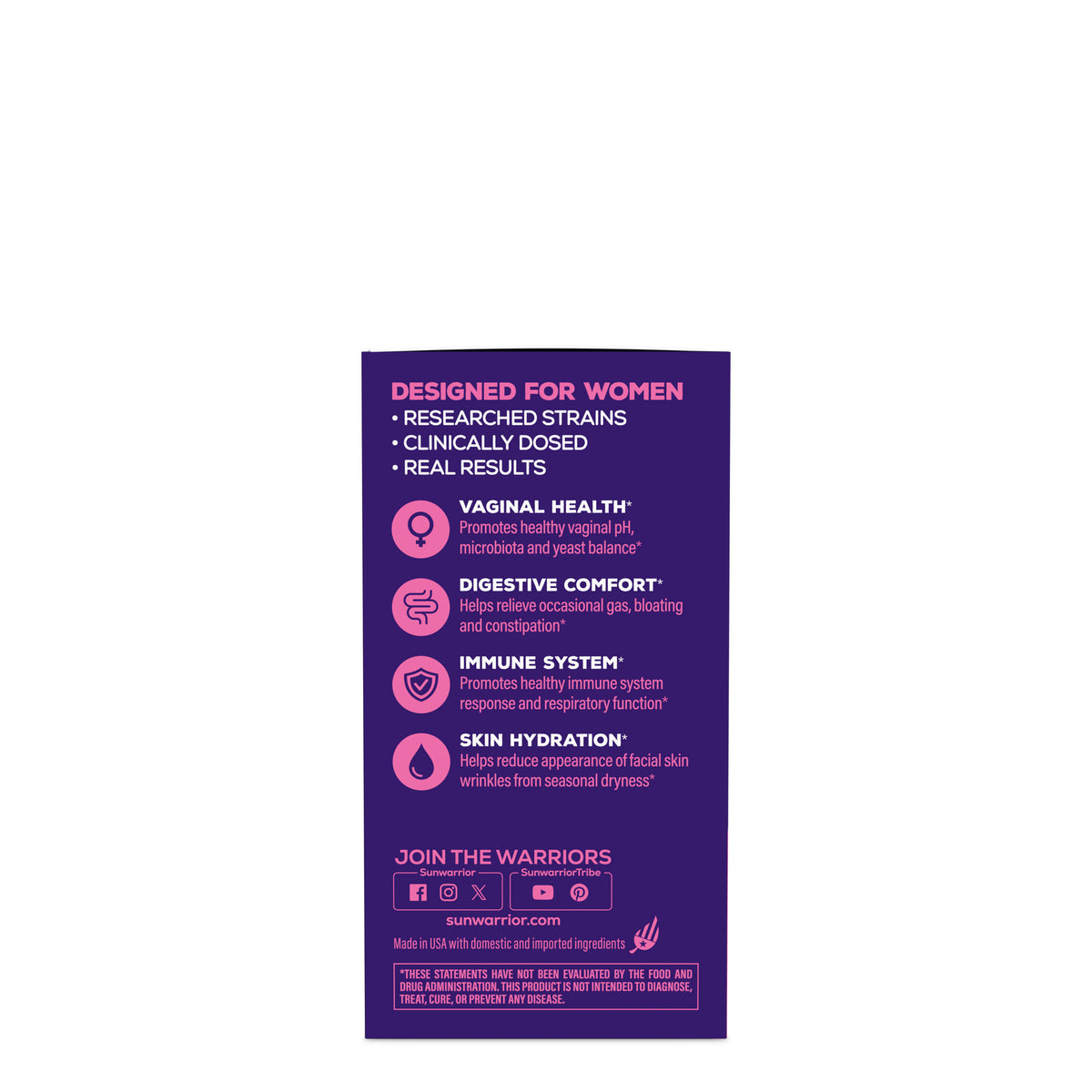 Active Women's Probiotic Capsules Vitamins & Supplements Sunwarrior