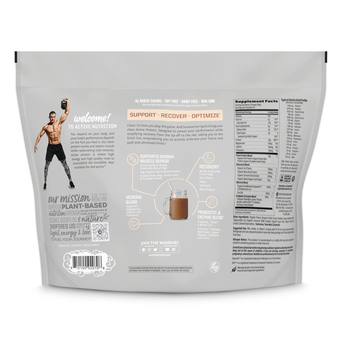 Ingredient list for Active Protein 45 Servings BUNDLE
