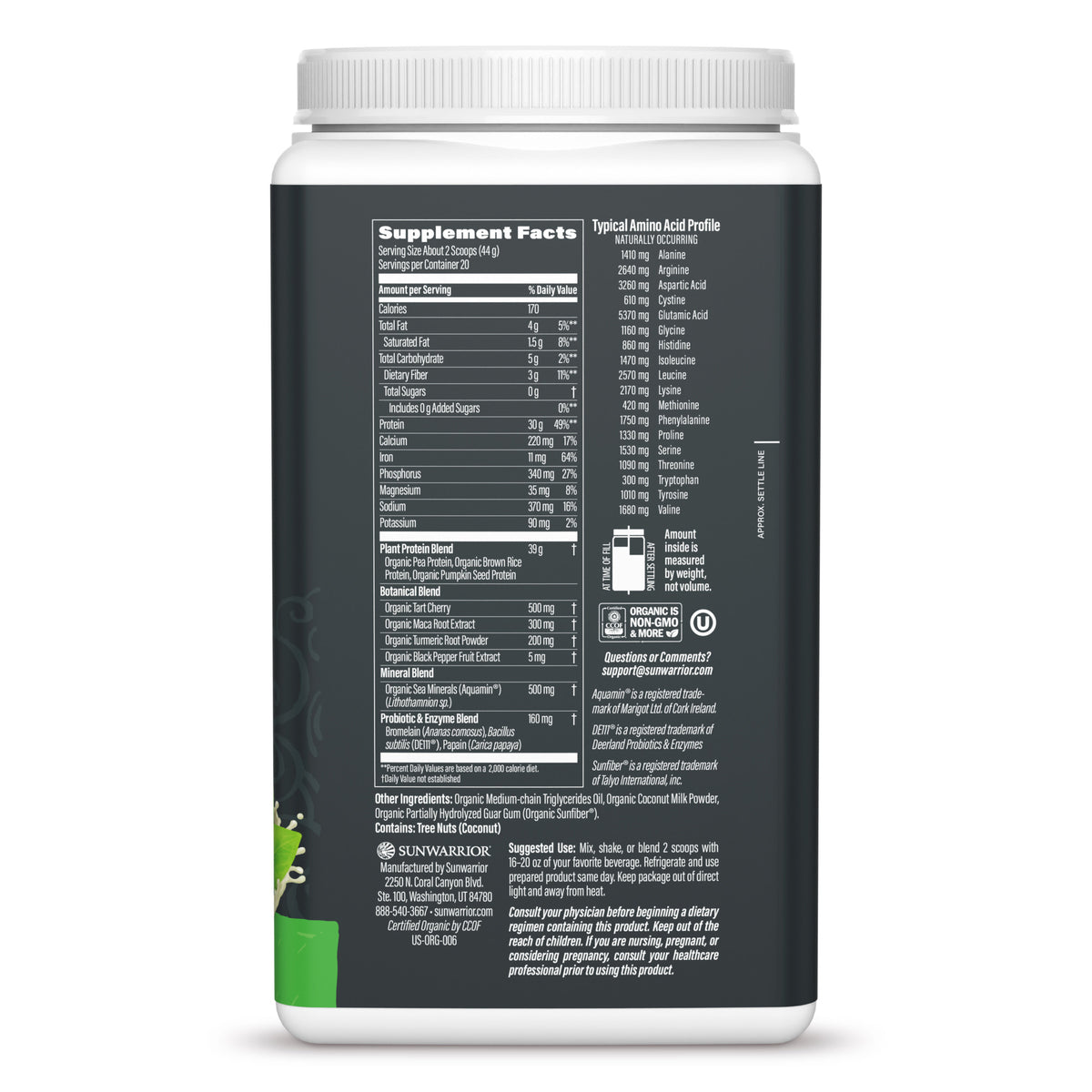 Ingredient list for Active Protein - Unflavored