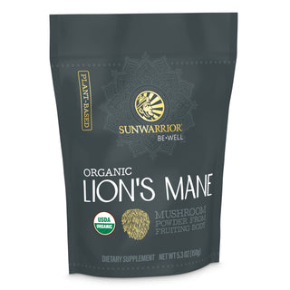 Be•Well Organic Lion's Mane Mushroom Powder  Sunwarrior 60 Servings  