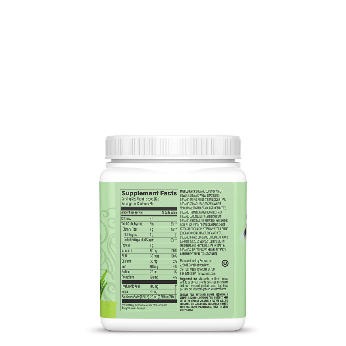 Ingredient list for Beauty Greens Collagen Booster - Unflavored