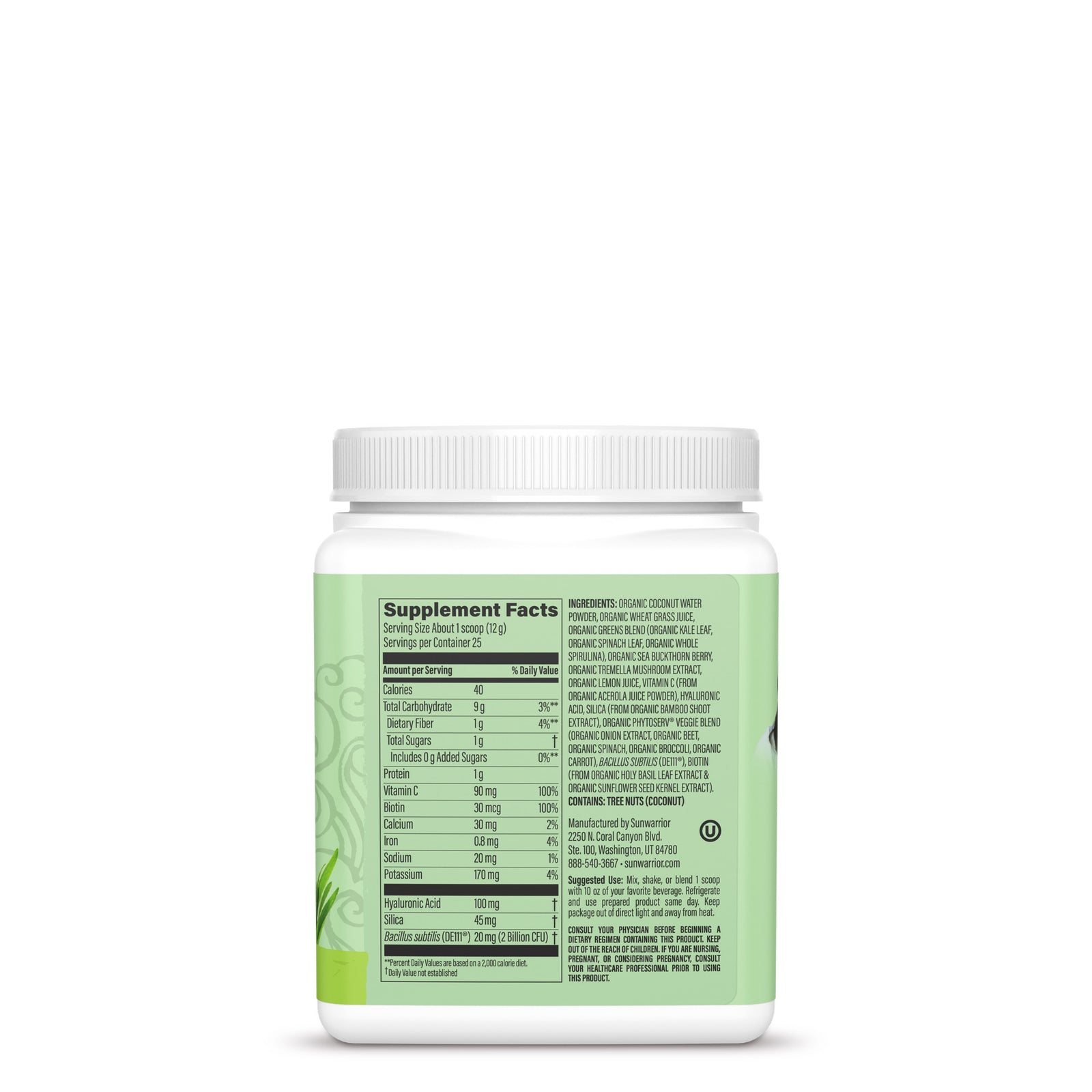Ingredient list for Beauty Greens Collagen Booster - Unflavored