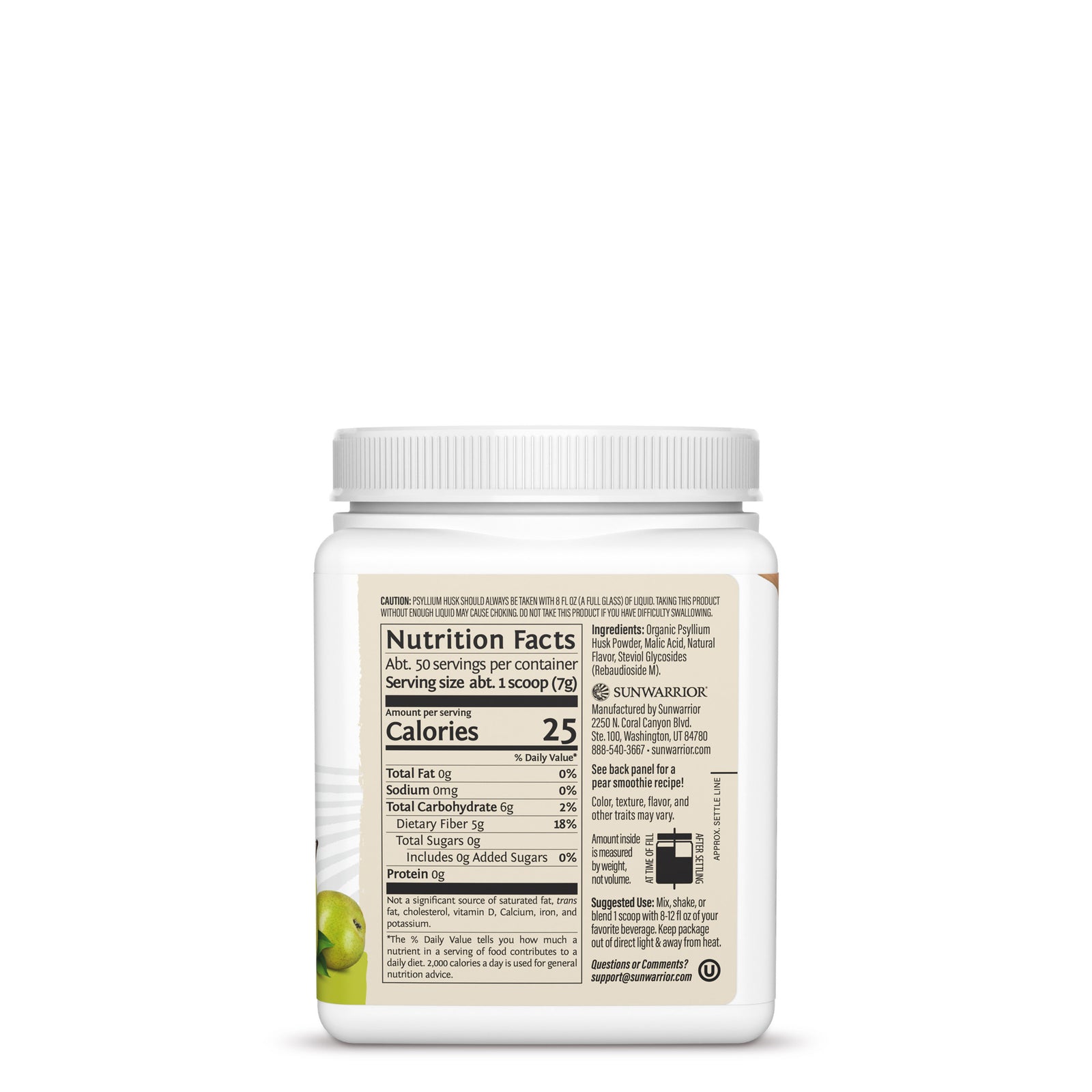 Ingredient list for Organic Psyllium Husk Powder - Pear