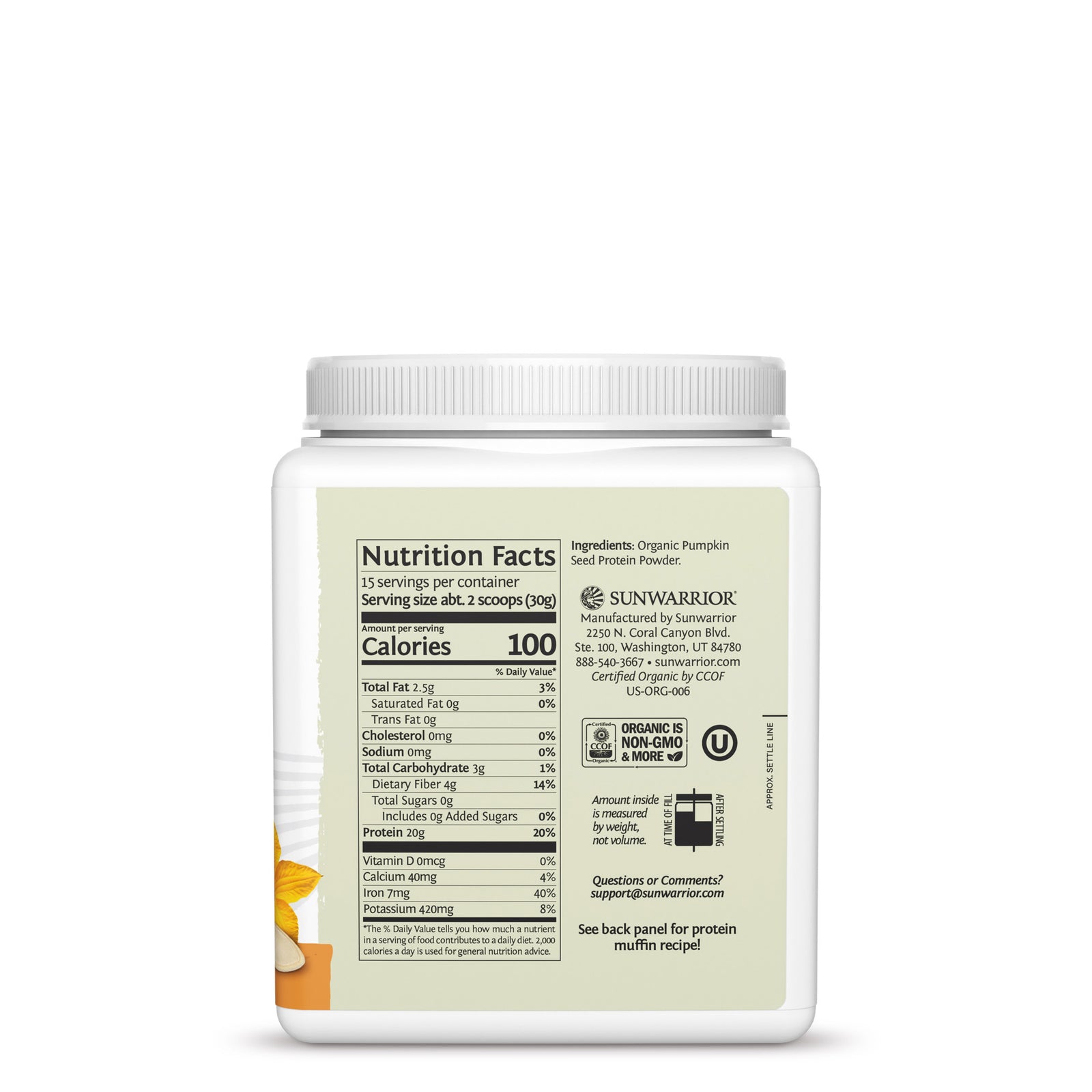 Ingredient list for Pumpkin Seed Protein