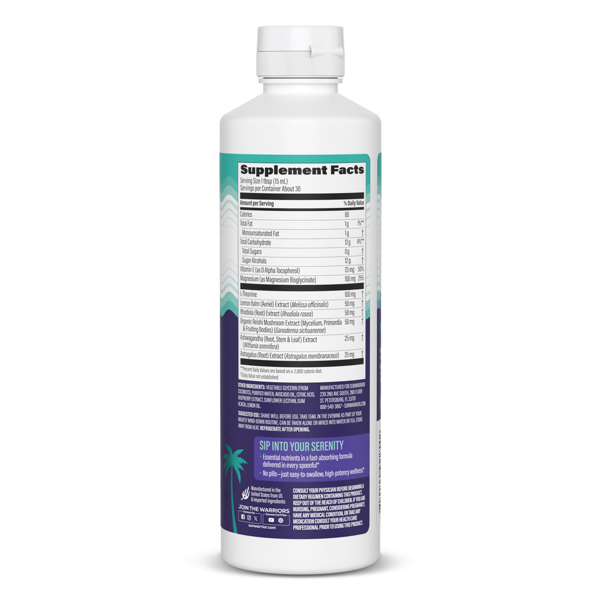 Liquid Dream PM Magnesium & Adaptogens Vitamins & Supplements Sunwarrior