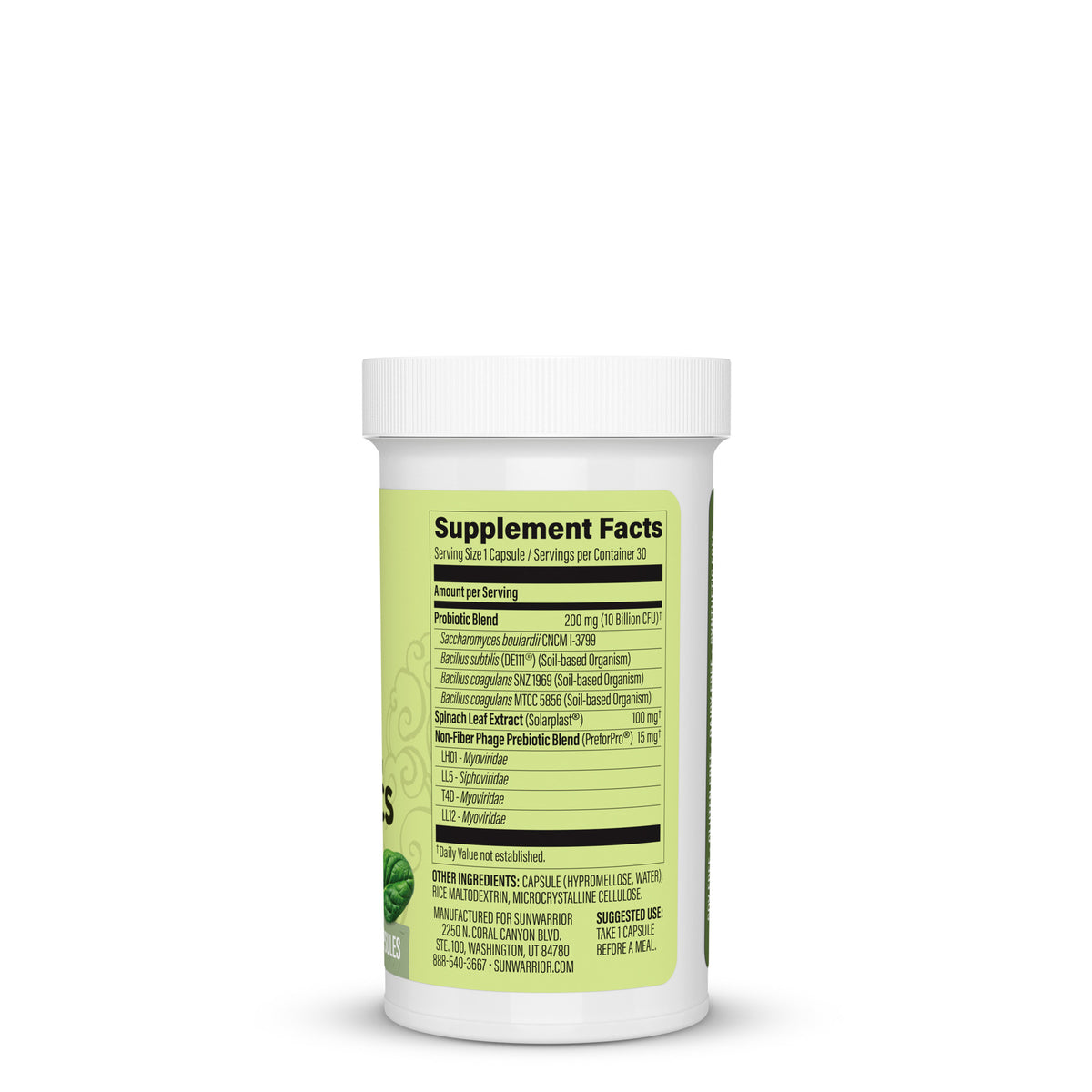 Ingredient list for Probiotics