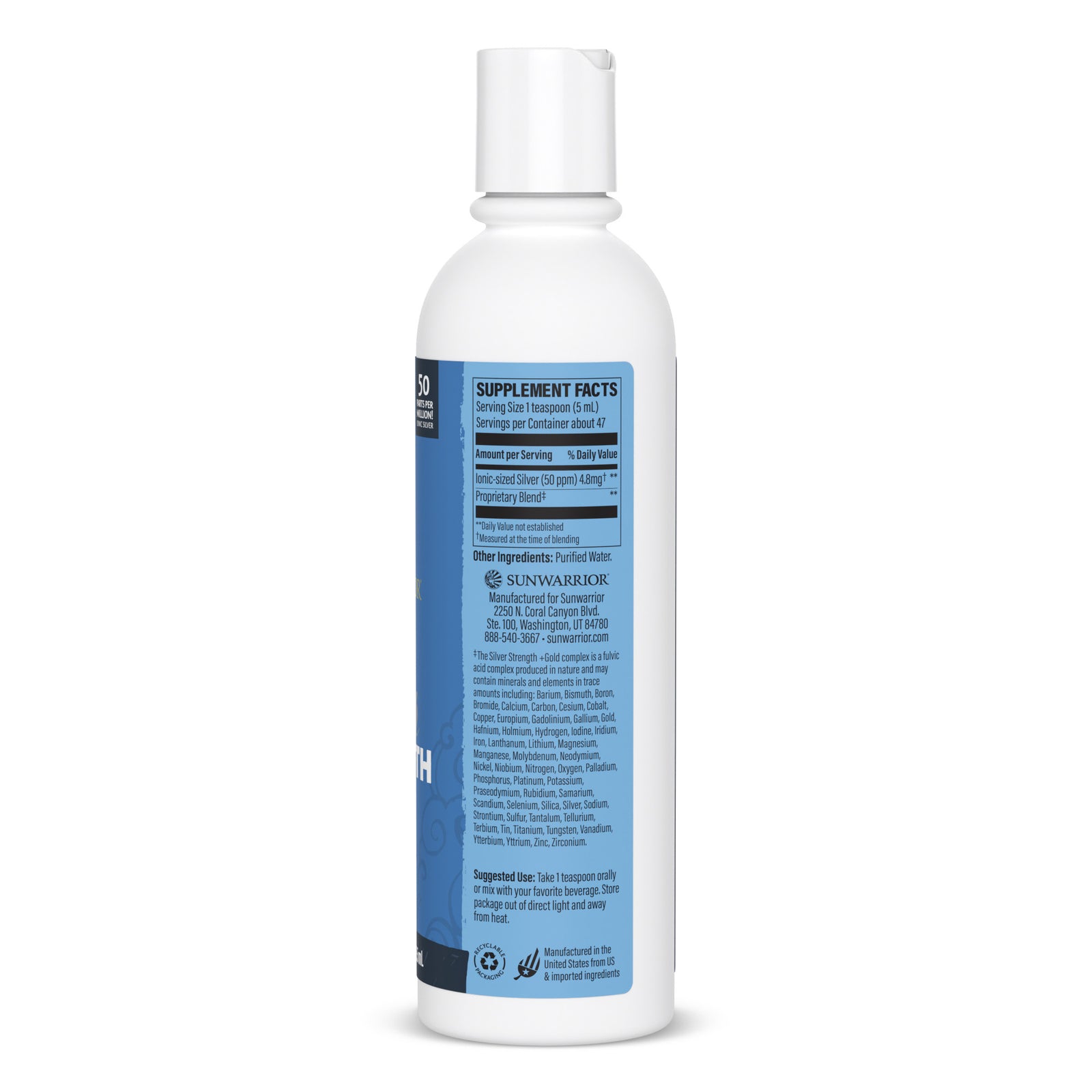Ingredient list for Silver Strength Immune Support