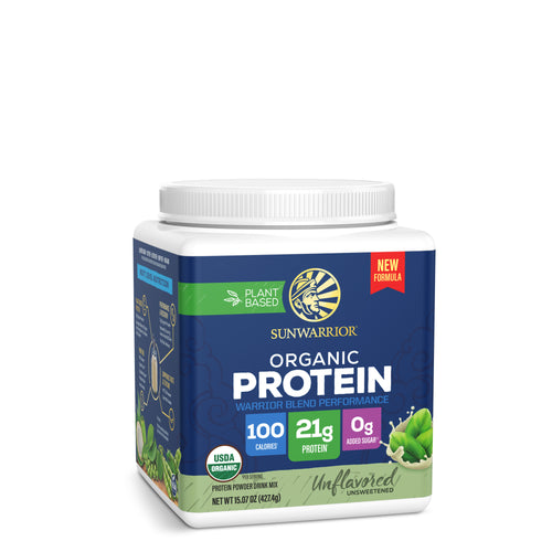 Organic Performance Protein with BCAAs - Warrior Blend Unflavored Plant-based Protein Sunwarrior 14 Servings