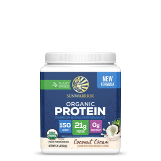 Organic Protein for Performance with BCAAs - Warrior Blend Coconut Cream Plant-based Protein Sunwarrior