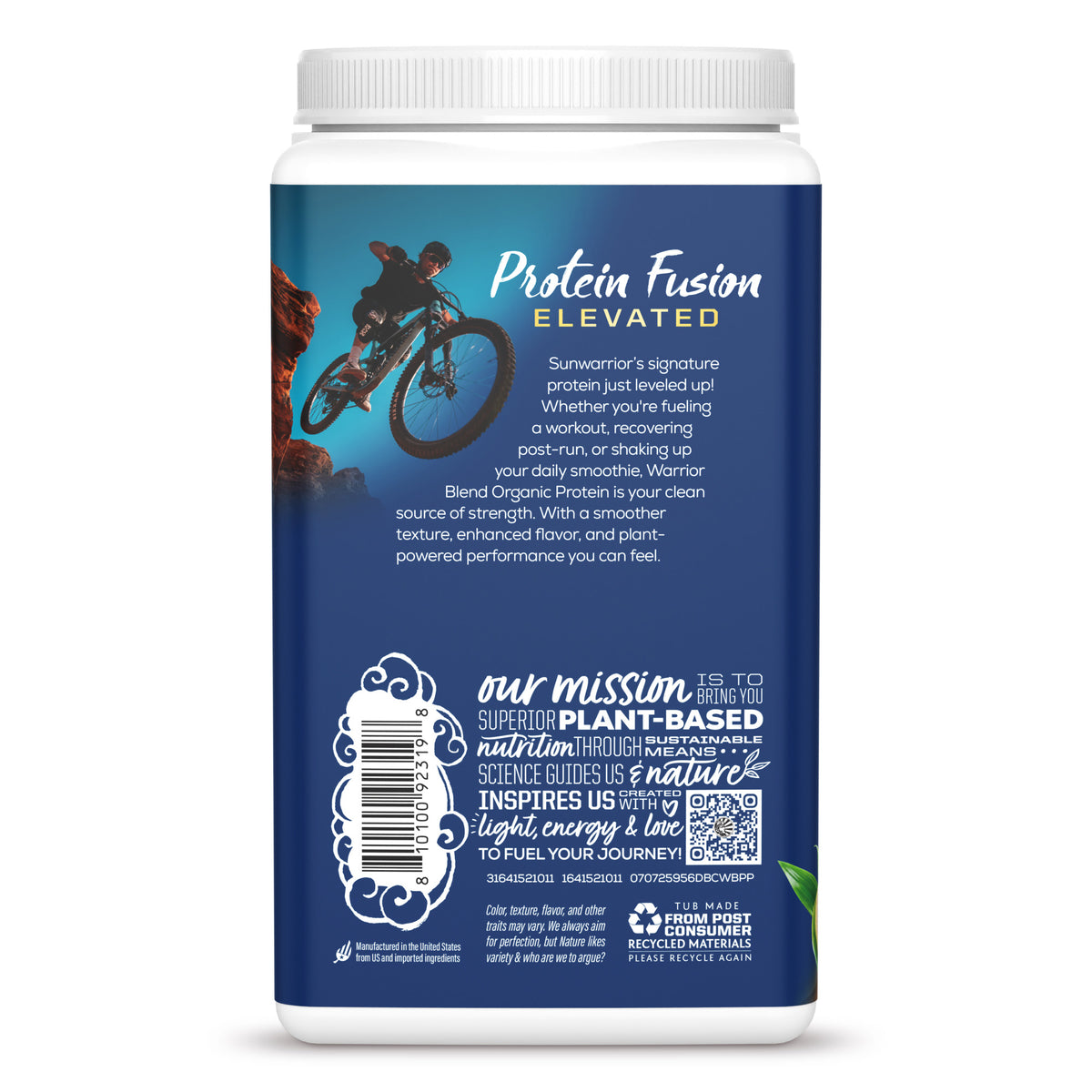 Organic Protein for Performance with BCAAs - Warrior Blend Dubai Chocolate Plant-based Protein Sunwarrior