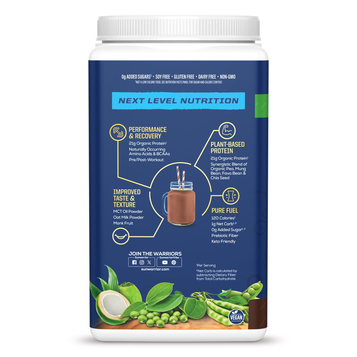 Organic Protein for Performance with BCAAs - Warrior Blend Dubai Chocolate Plant-based Protein Sunwarrior