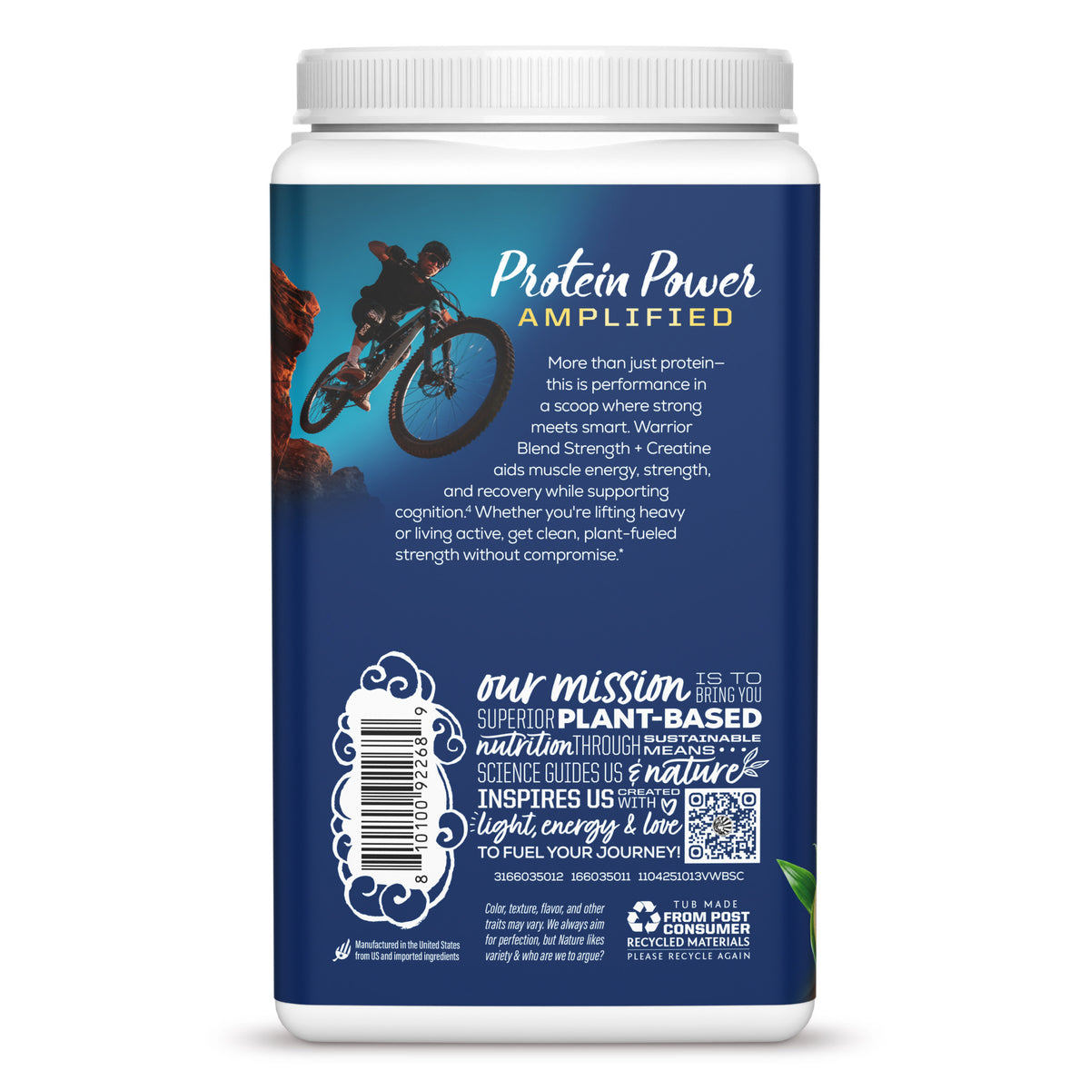 Protein for Strength with 5g Creatine - Warrior Blend Vanilla Plant-based Protein Sunwarrior