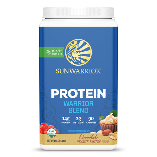 Warrior Blend Organic Protein - Chocolate Peanut Butter Plant-based Protein Sunwarrior