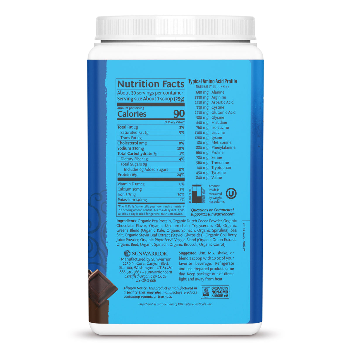 WarriorBlend Greens 750g Choc Right