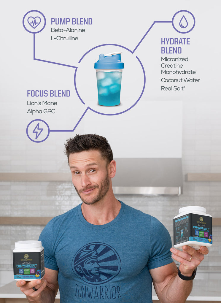 Active Pre-Workout Non-Stim Blue Raz - Life style banner image mobile