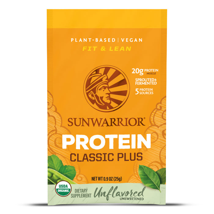 Single Serving Packets  Sunwarrior Classic Plus Protein - Unflavored 1 Packet 