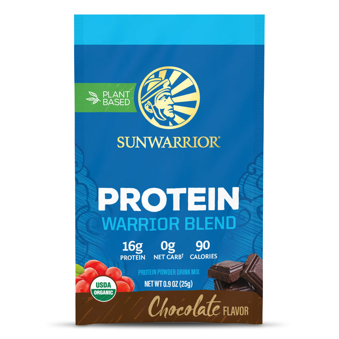 Single Serving Packets  Sunwarrior Warrior Blend Protein - Chocolate 1 Packet 